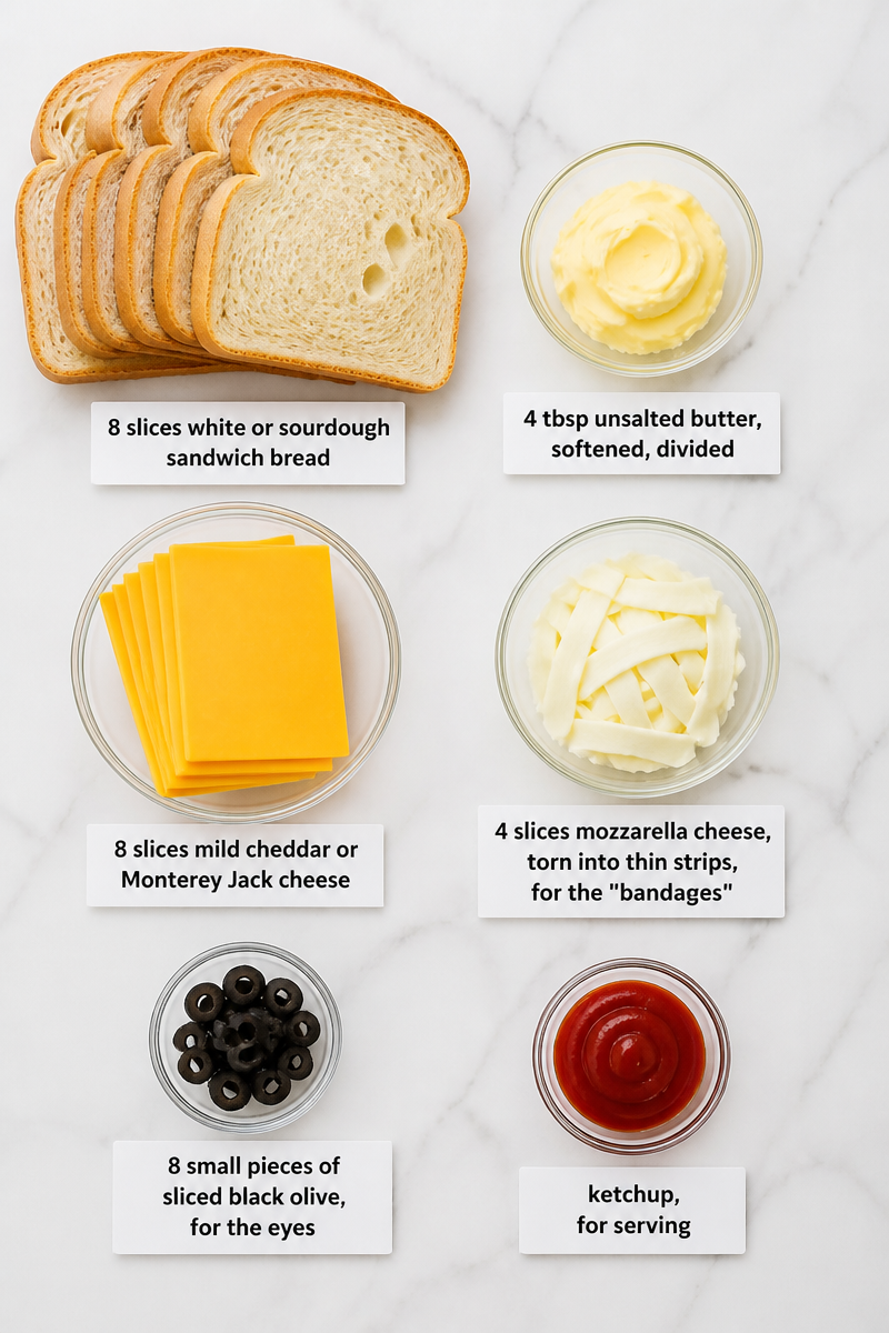 Mummy Grilled Cheese Sandwich Snack