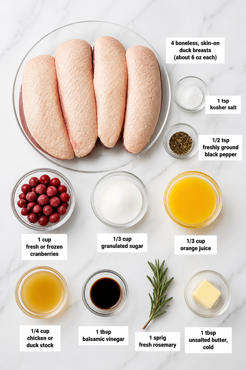 Cranberry Glazed Duck Breast Skillet