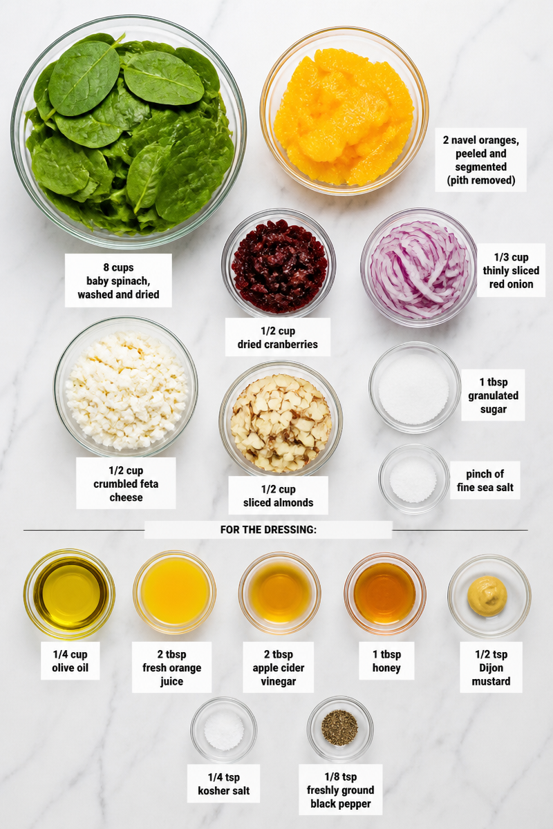 Orange Cranberry Spinach Salad Side