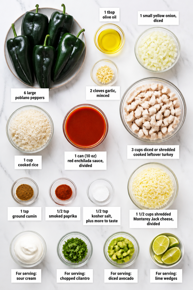 Turkey Stuffed Poblano Pepper Bowl