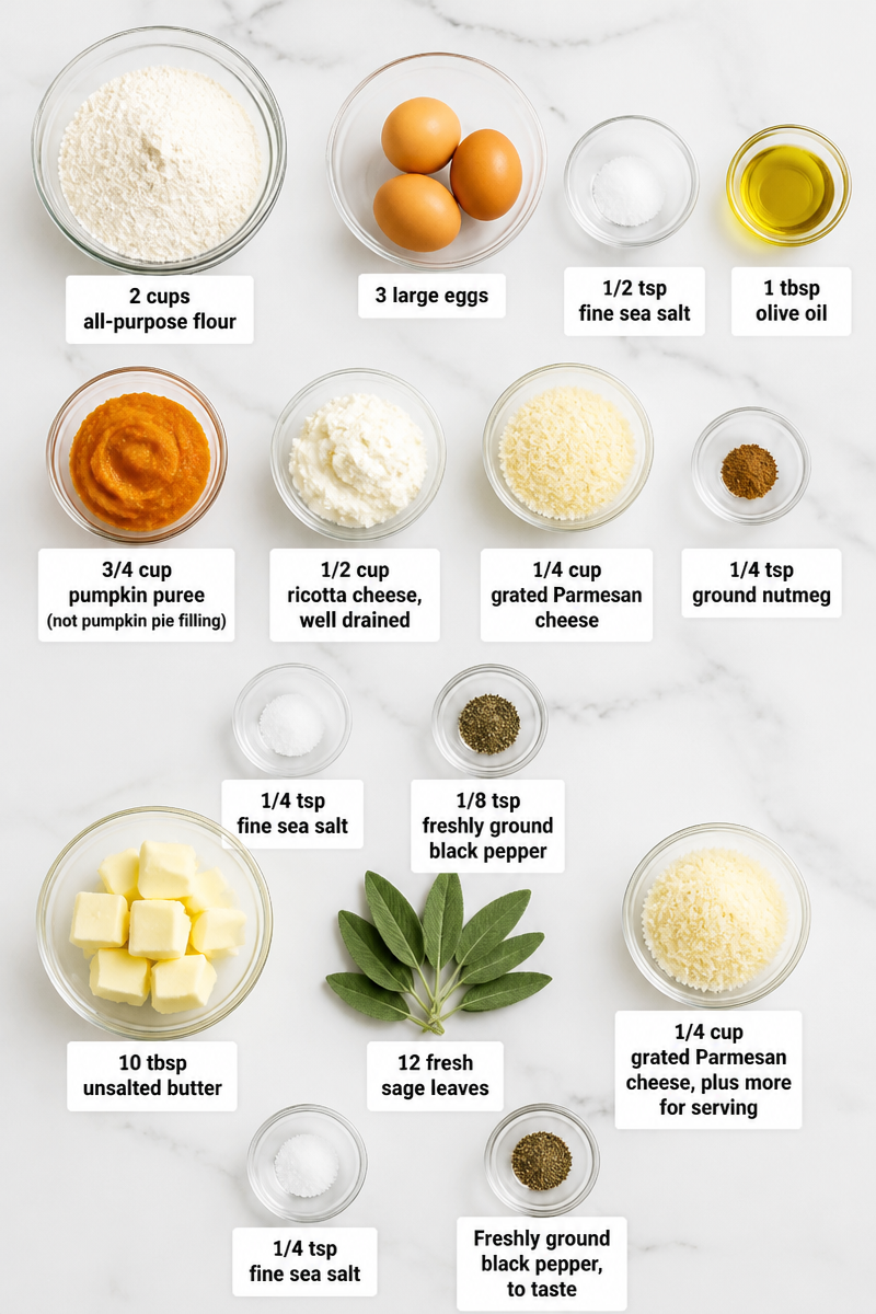 Pumpkin Ravioli Brown Butter Sage