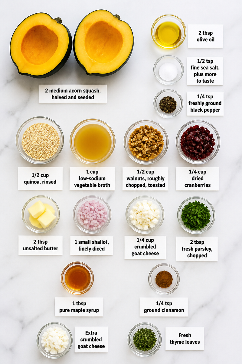 Acorn Squash Walnut Stuffed Bake