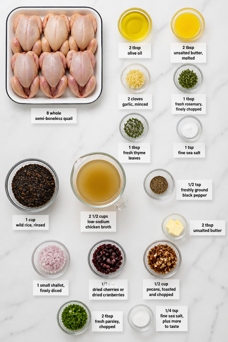 Herb Roasted Quail Wild Rice