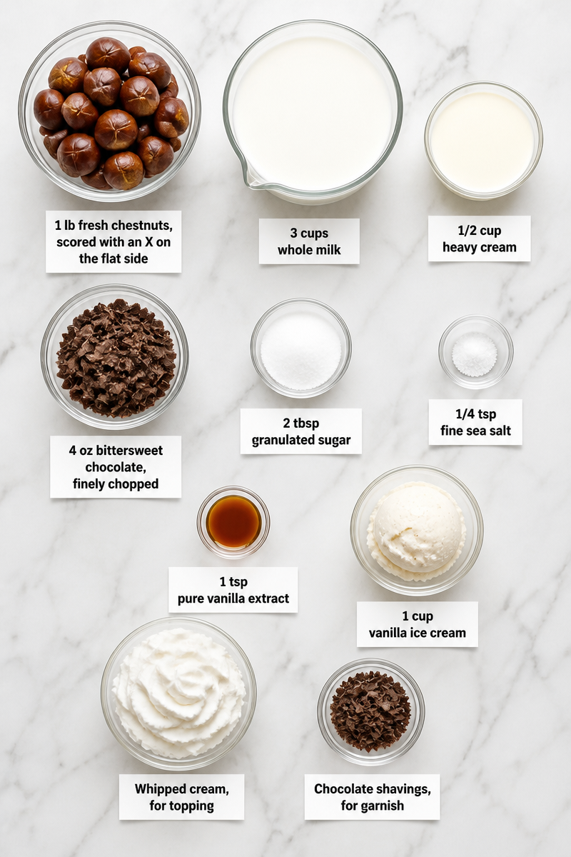 Roasted Chestnut Hot Chocolate Float