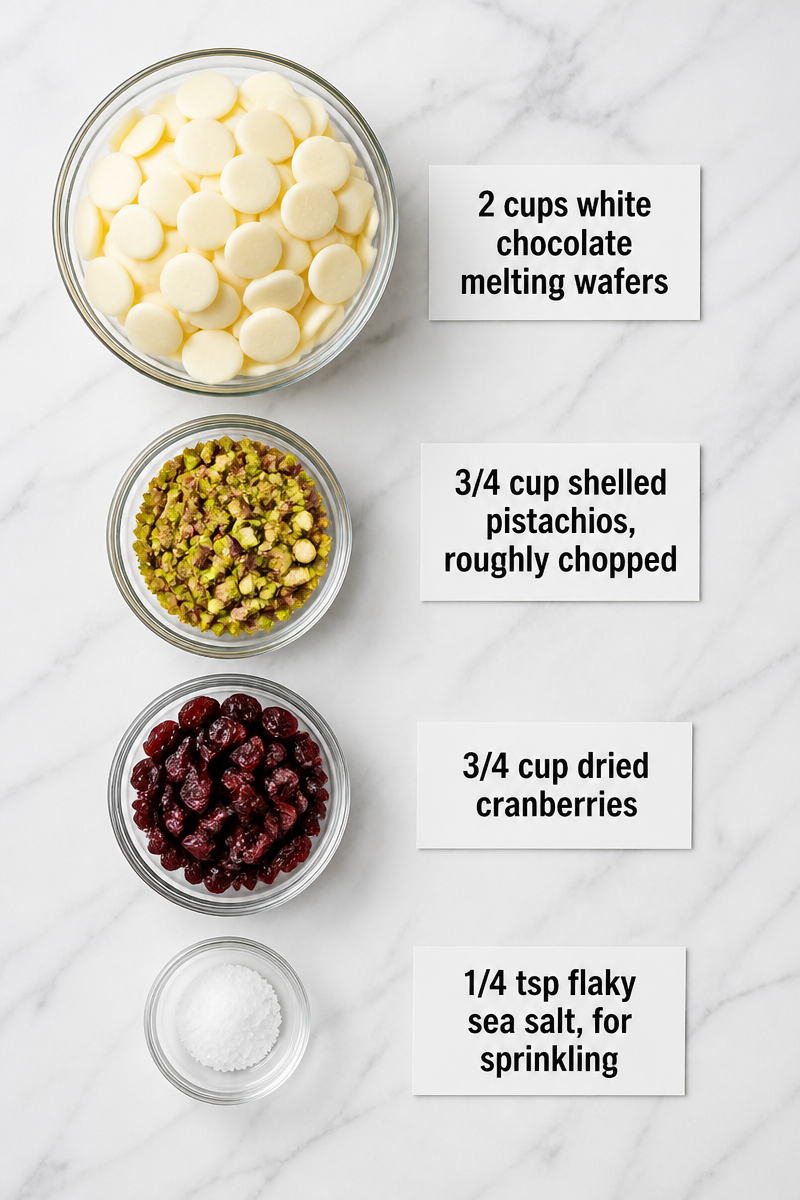 Cranberry Pistachio White Chocolate Clusters