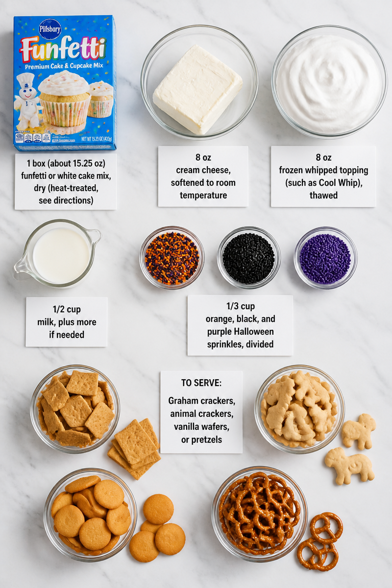 Halloween Cake Batter Dip Dessert