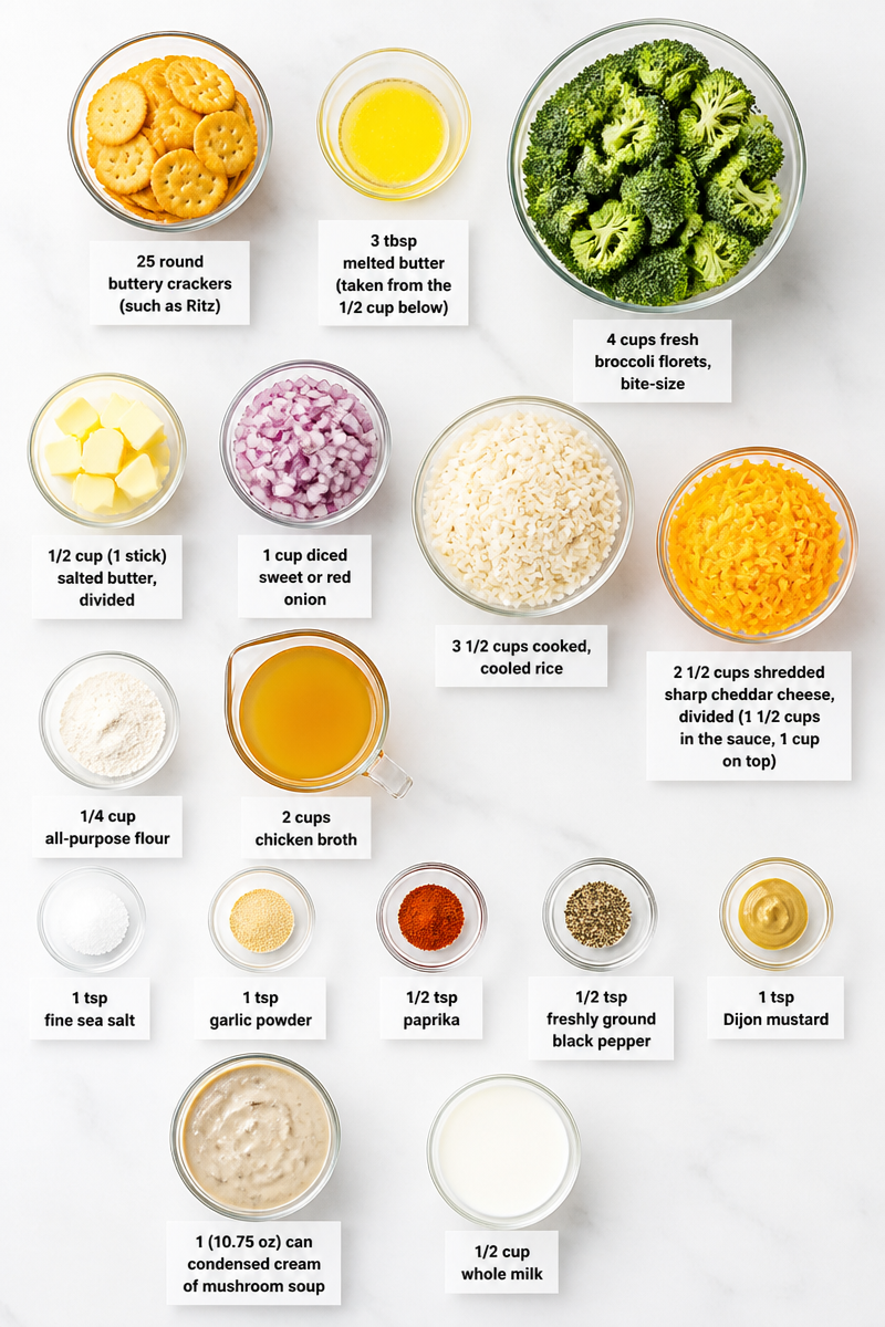 Cheesy Broccoli Rice Casserole Side