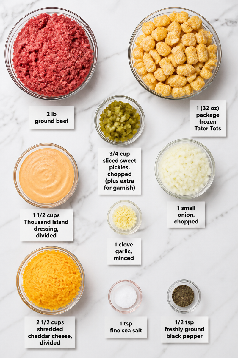Cheeseburger Tater Tot Casserole Bake