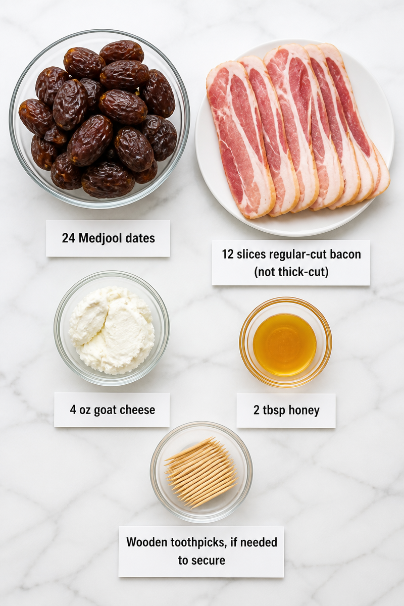 Bacon Wrapped Stuffed Date Appetizer