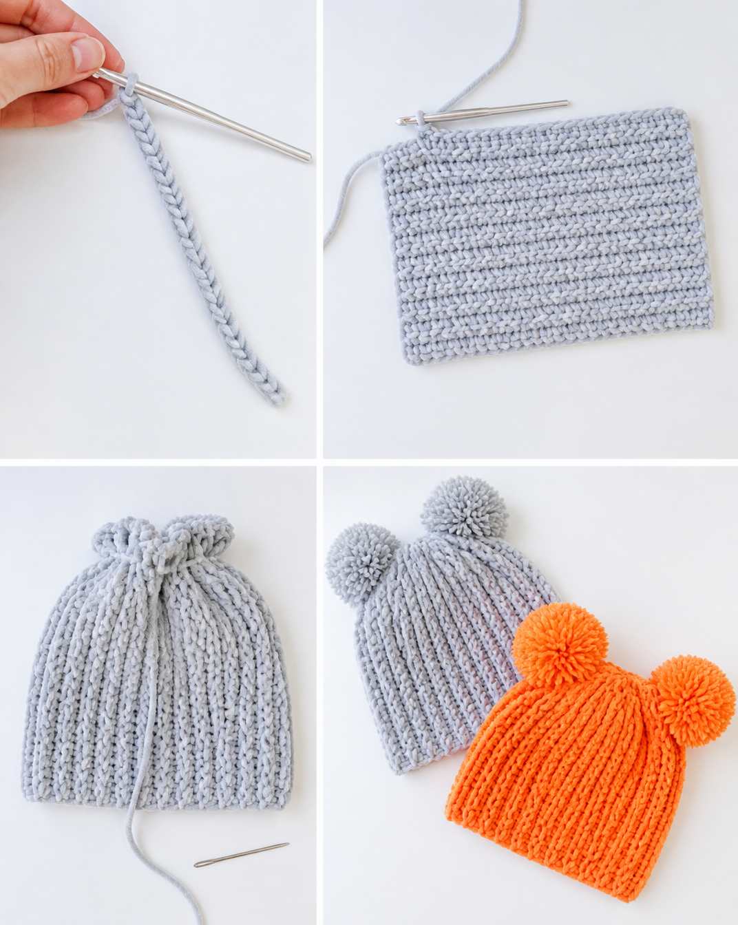 Adorable Pompom Crochet Hat Pattern