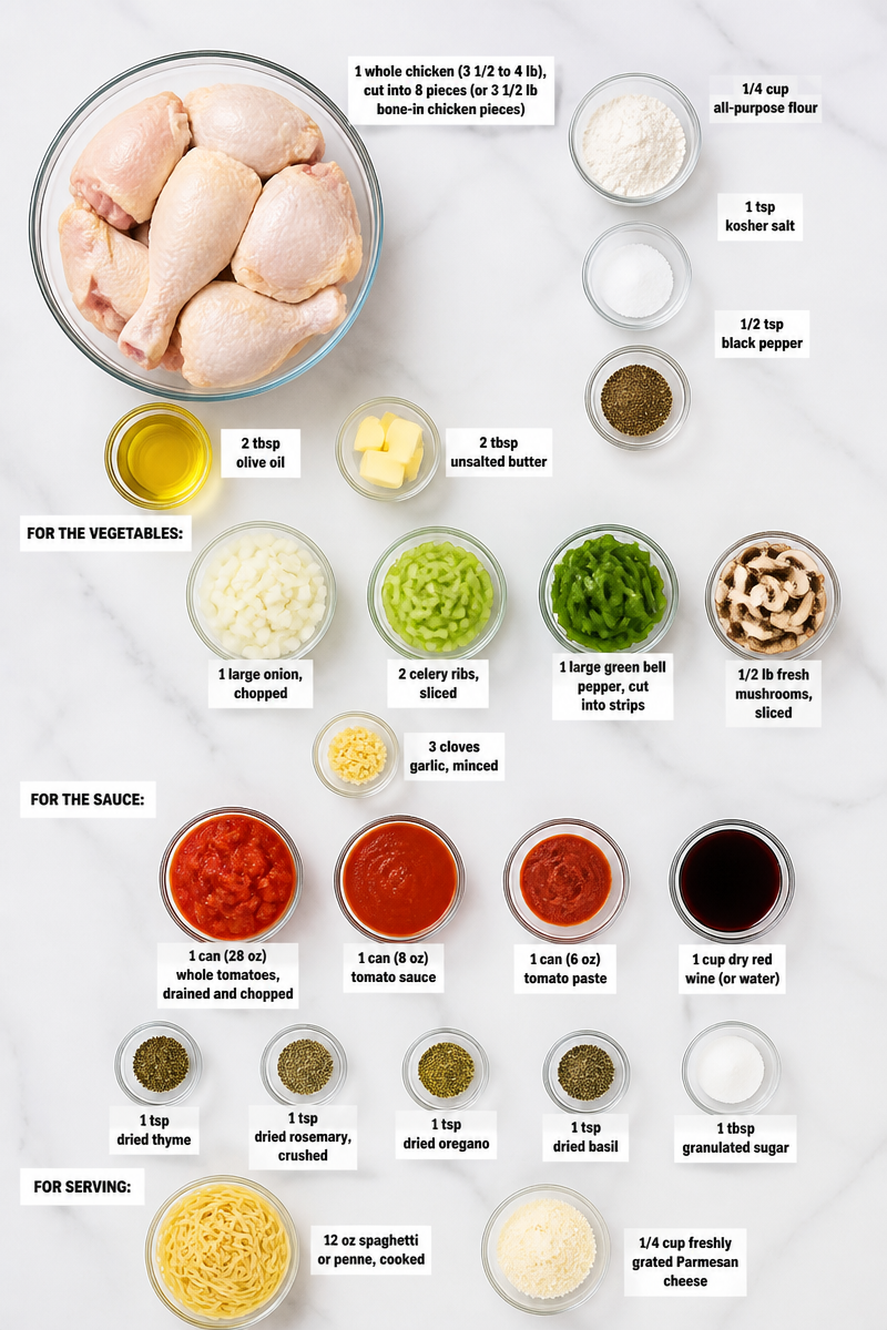 Easy Halloween Chicken Cacciatore Dinner