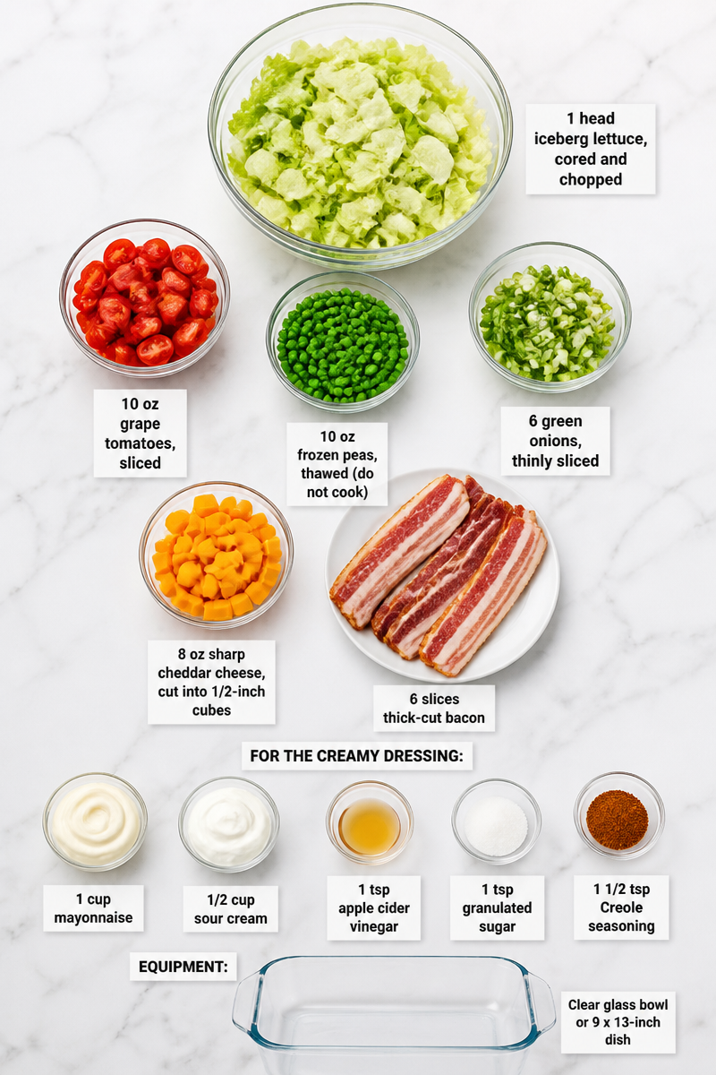 Classic Layered Pea Salad Side