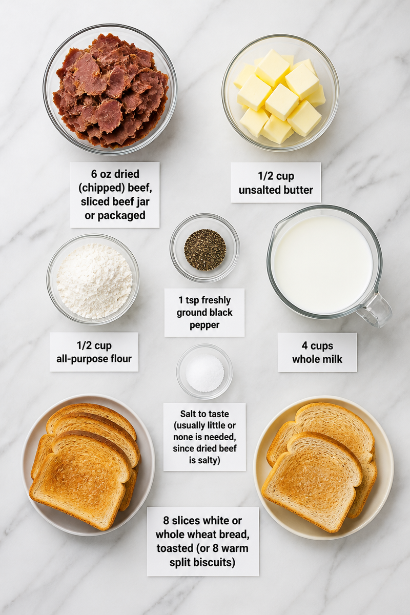 Easy Creamed Chipped Beef Toast