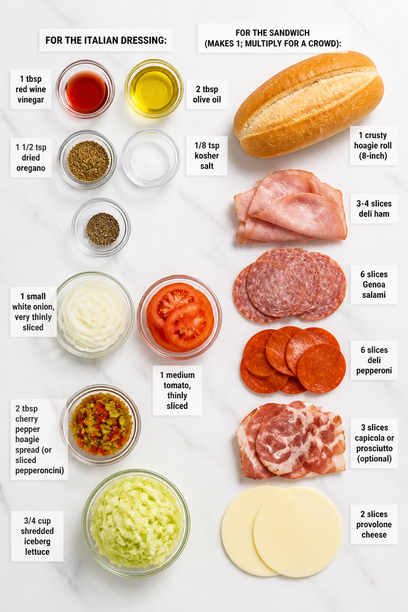 Easy Classic Italian Hoagie Sandwich