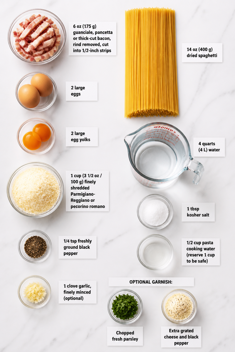 Easy Classic Spaghetti Carbonara Dinner