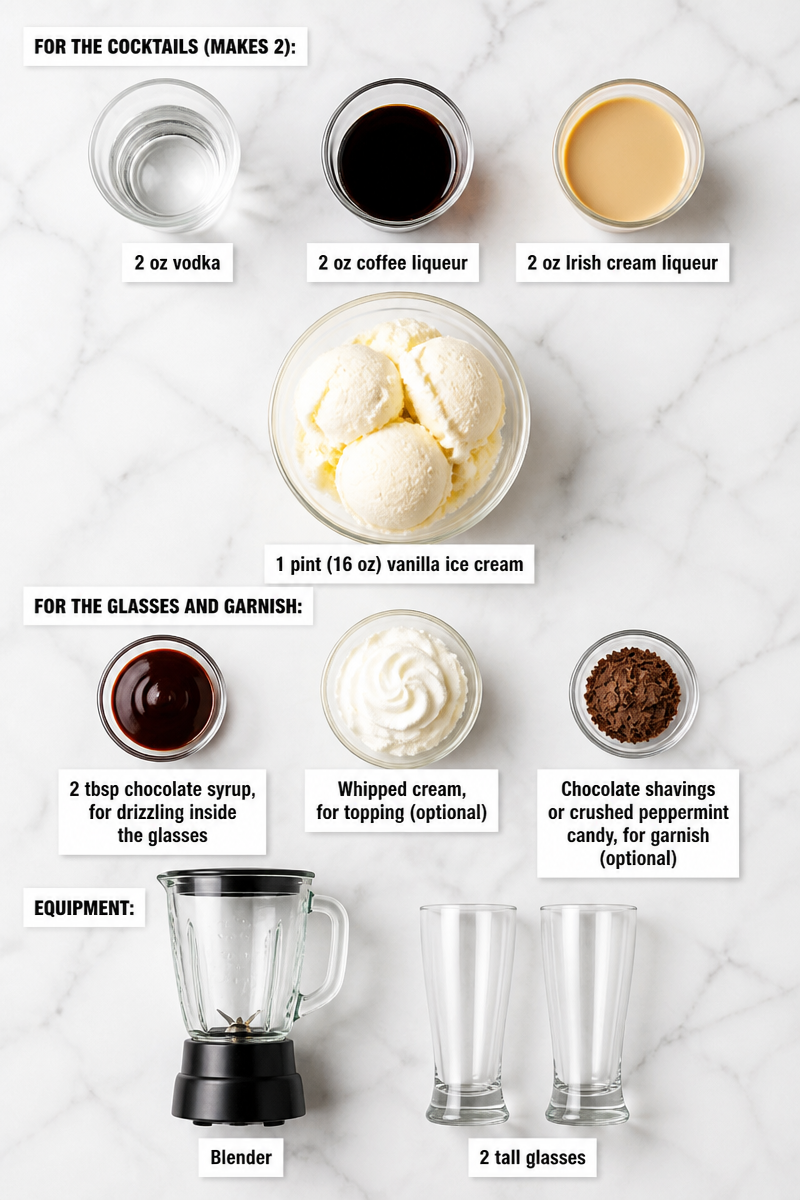 Easy Frozen Christmas Mudslide Cocktail