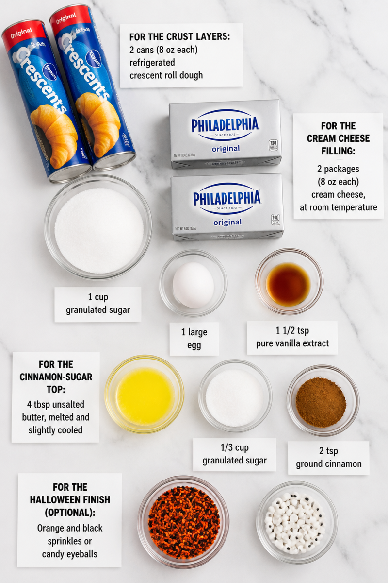Easy Halloween Sopapilla Cheesecake Bar