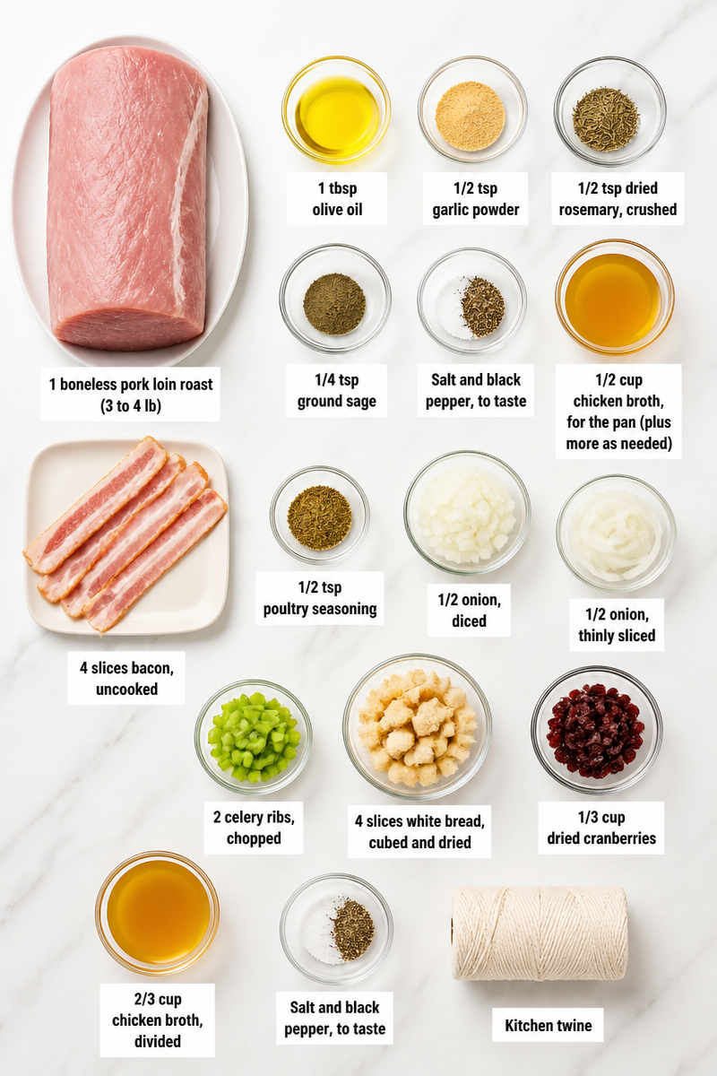 Classic Stuffed Pork Loin Roast Dinner