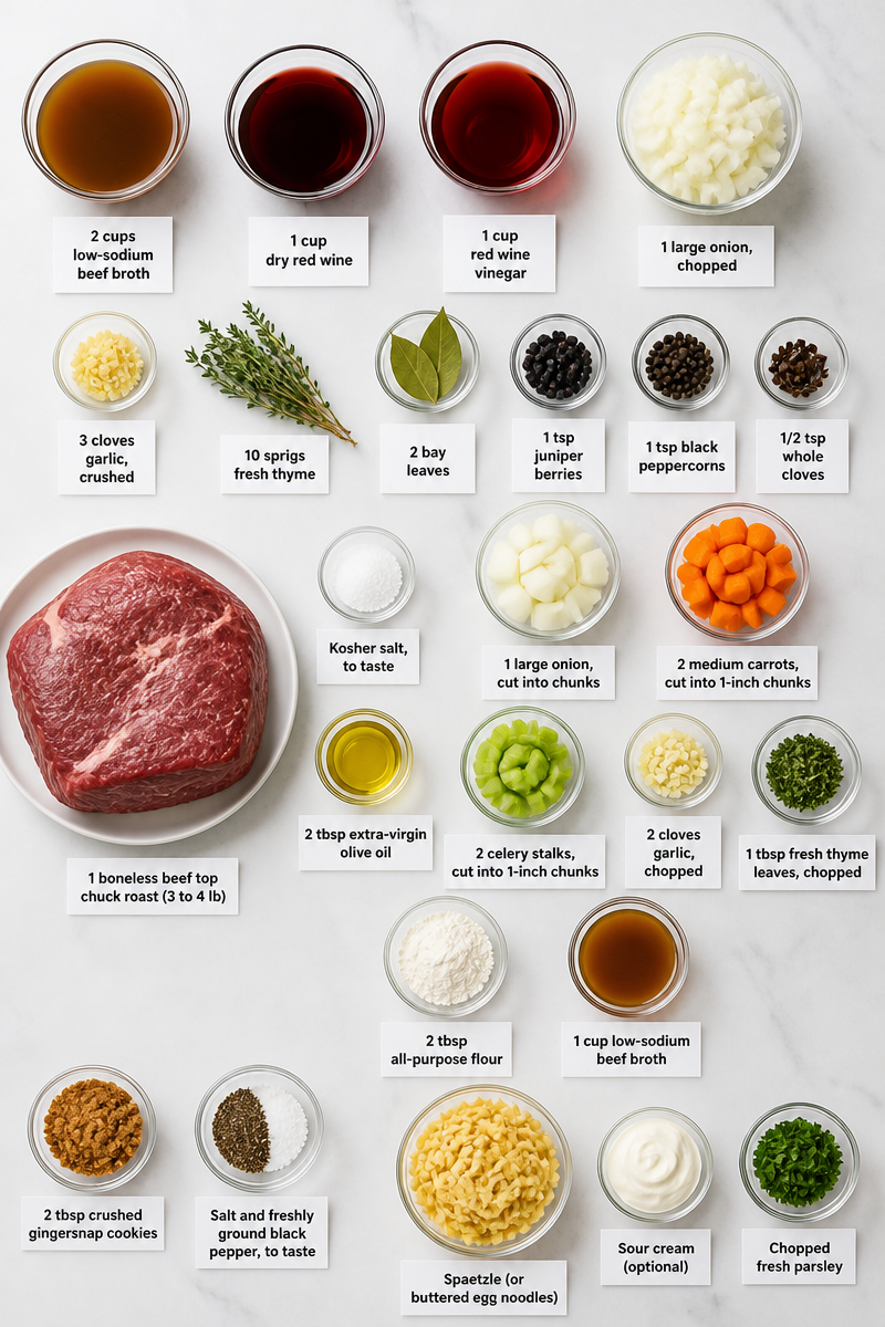 Classic German Sauerbraten Holiday Dinner