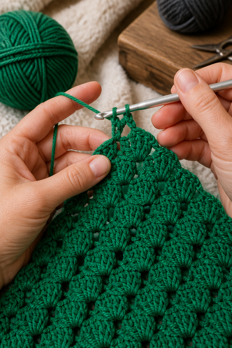 Crochet Bubbling Cauldron C2C Baby Blanket