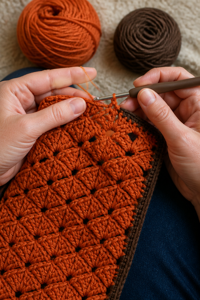 Crochet Fall Feather Shell Baby Blanket