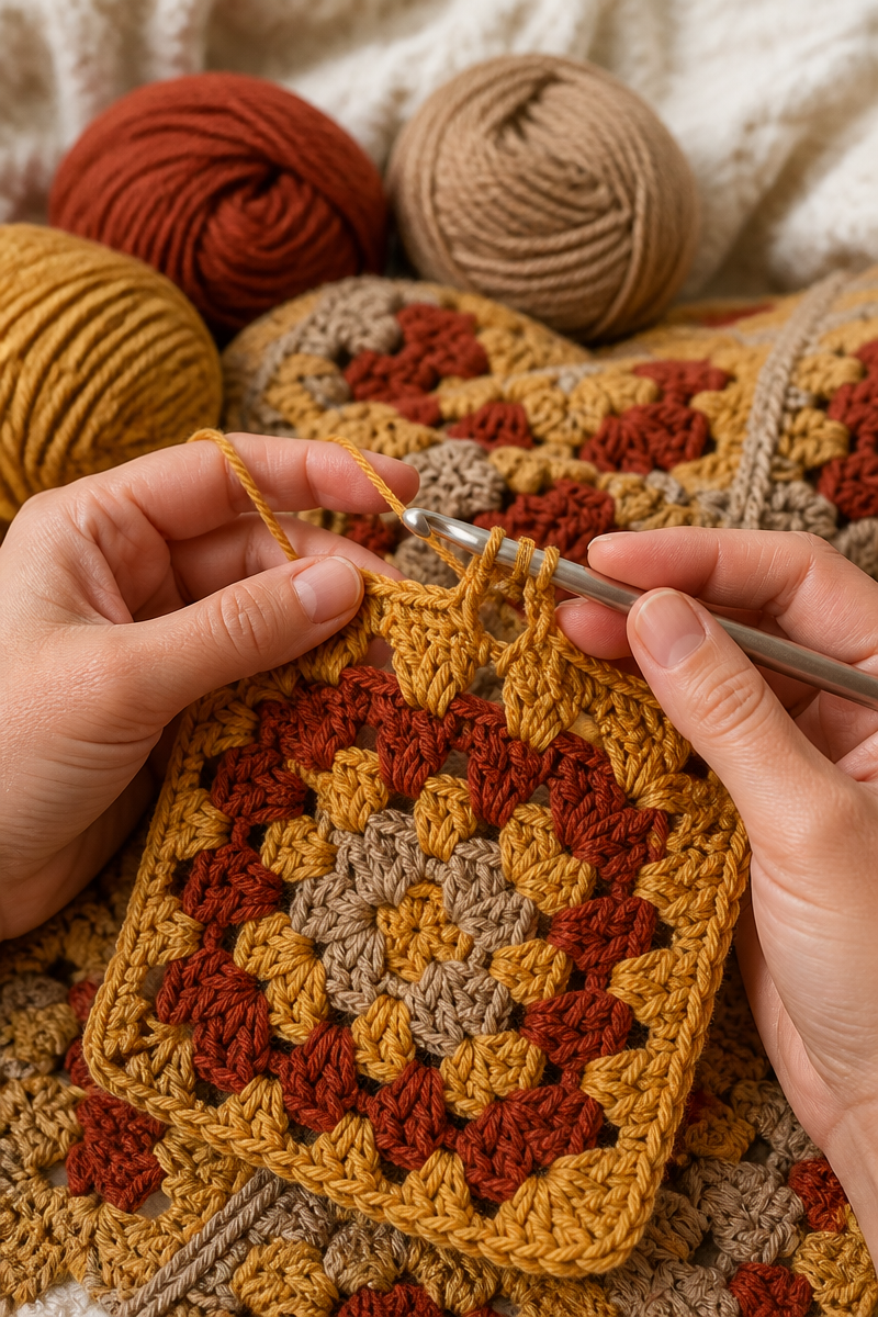 Crochet Hayride Granny Baby Blanket