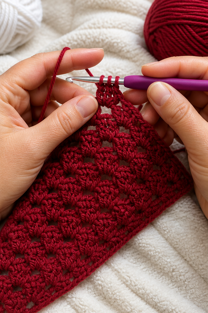 Crochet Santa Hat C2C Baby Blanket