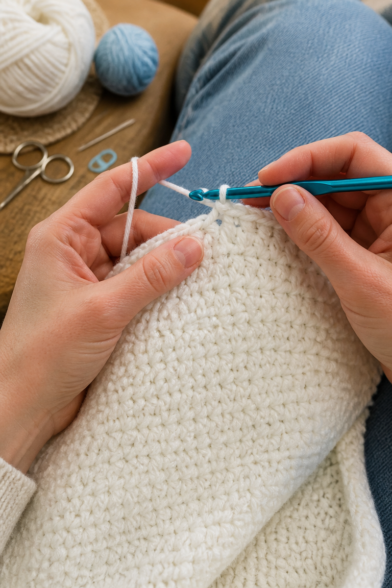 Crochet Polar Bear Baby Blanket