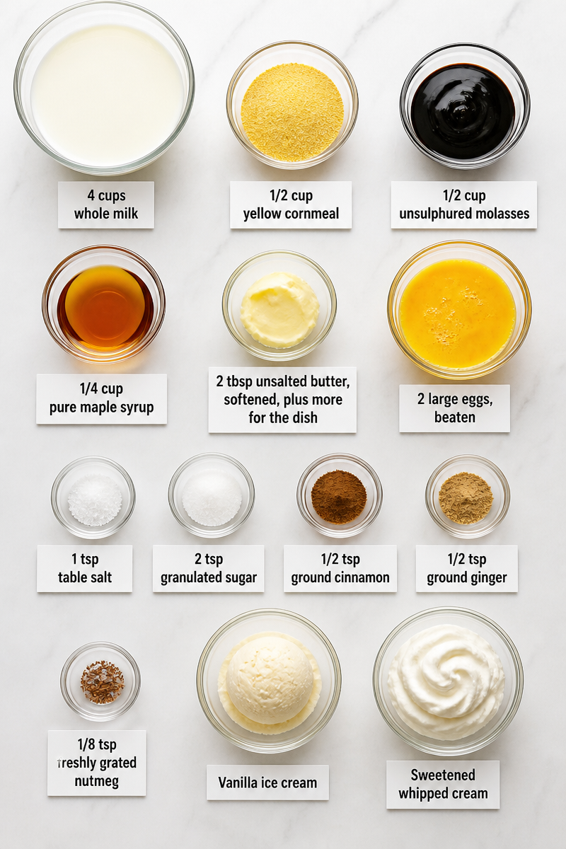 Classic New England Indian Pudding Dessert