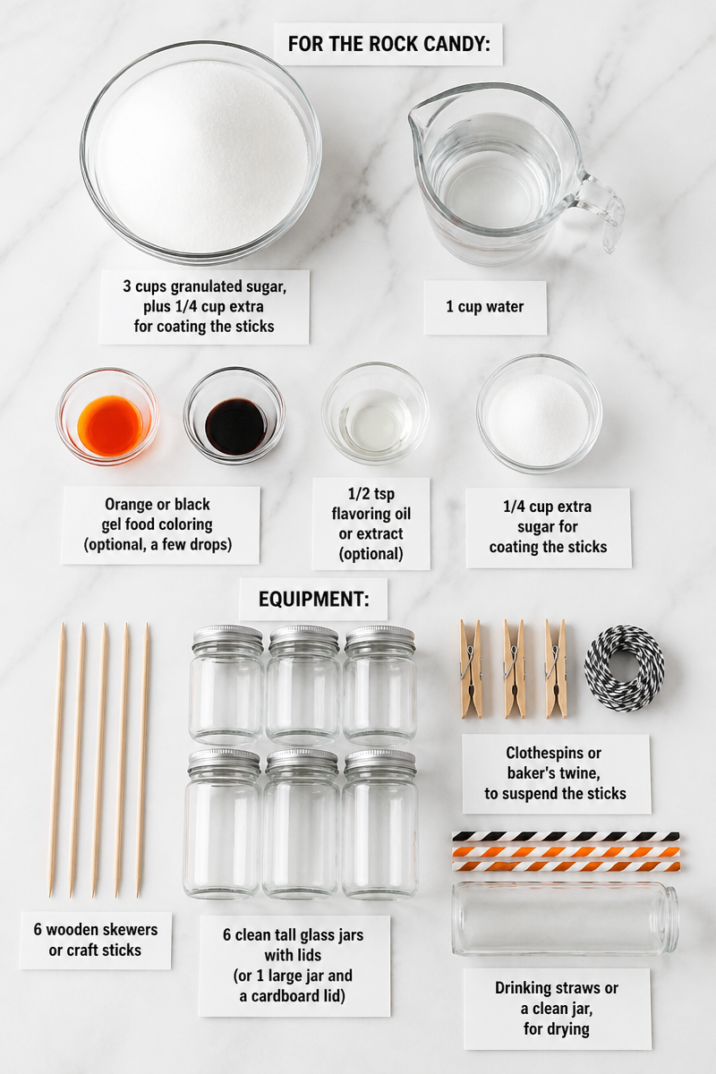 Easy Halloween Homemade Rock Candy Sticks