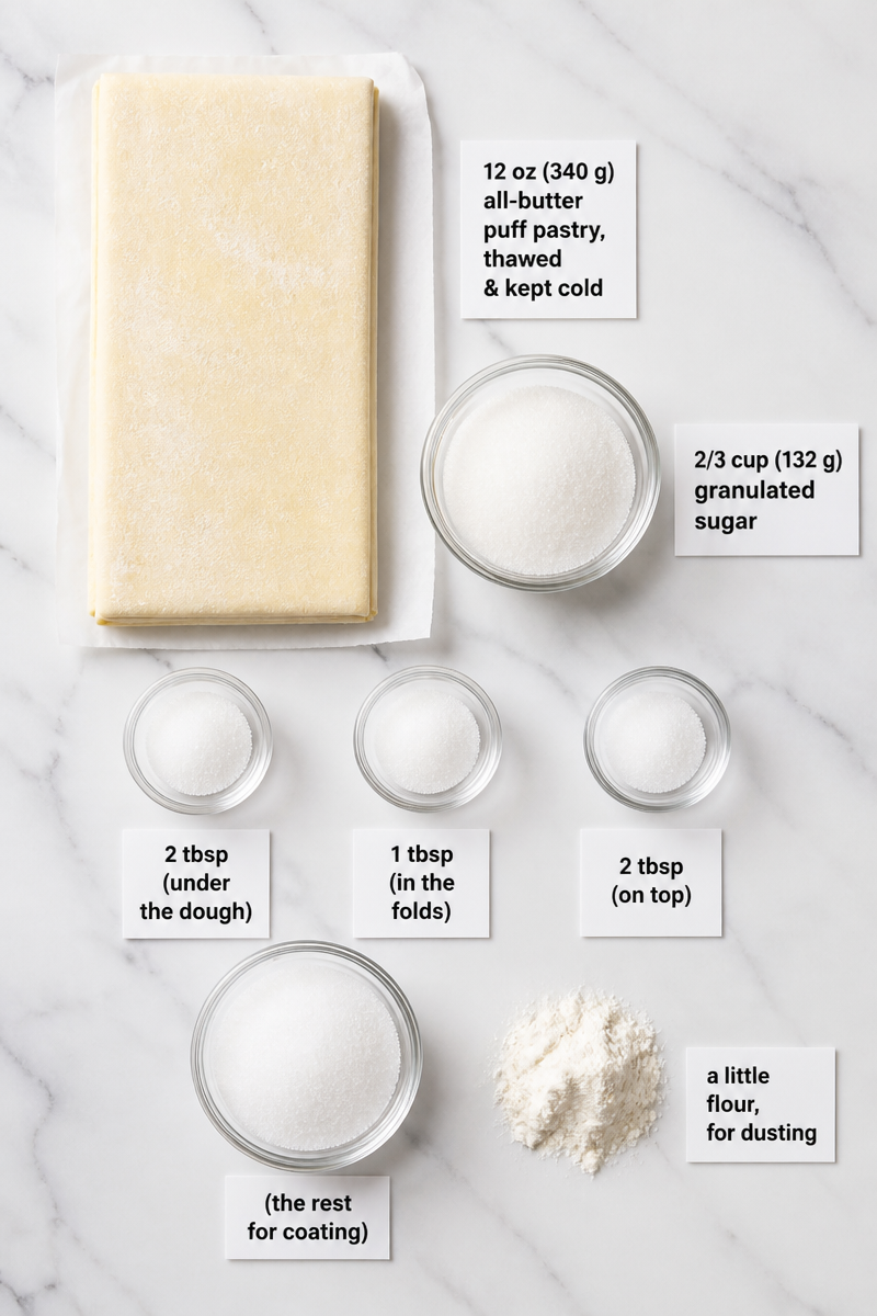 Classic French Palmier Puff Pastry Cookie