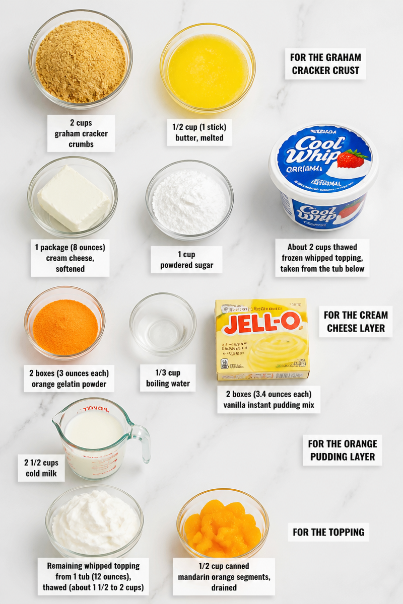 Easy Orange Dreamsicle Layered Dessert