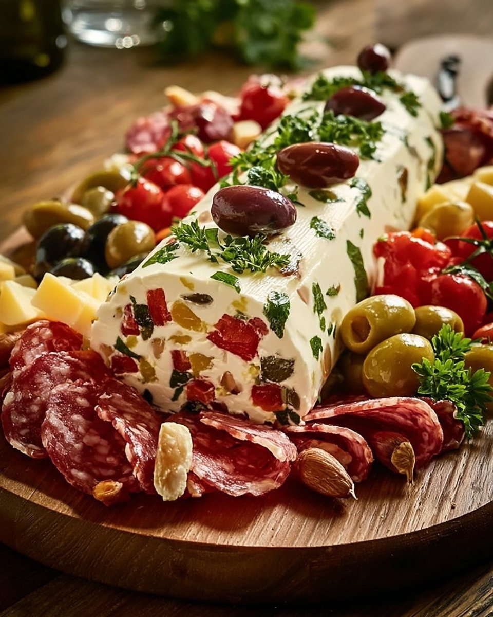 Antipasto rotolo di formaggio fresco