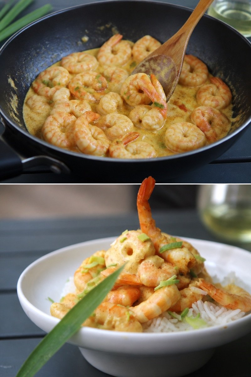 Crevettes au curry express
