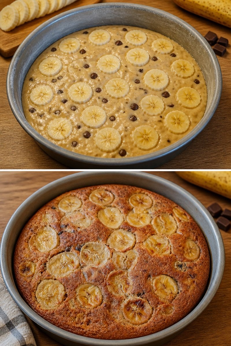 Gâteau aux bananes et pépites de chocolat