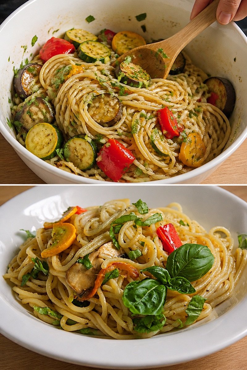 Spaghettisalat mit Grillgemüse