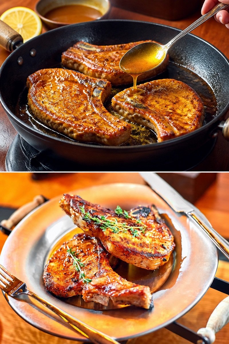 Côtes de porc au curry et au miel