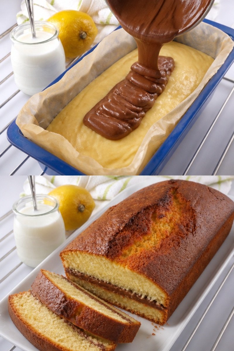 Torta di yogurt farcita al cioccolato
