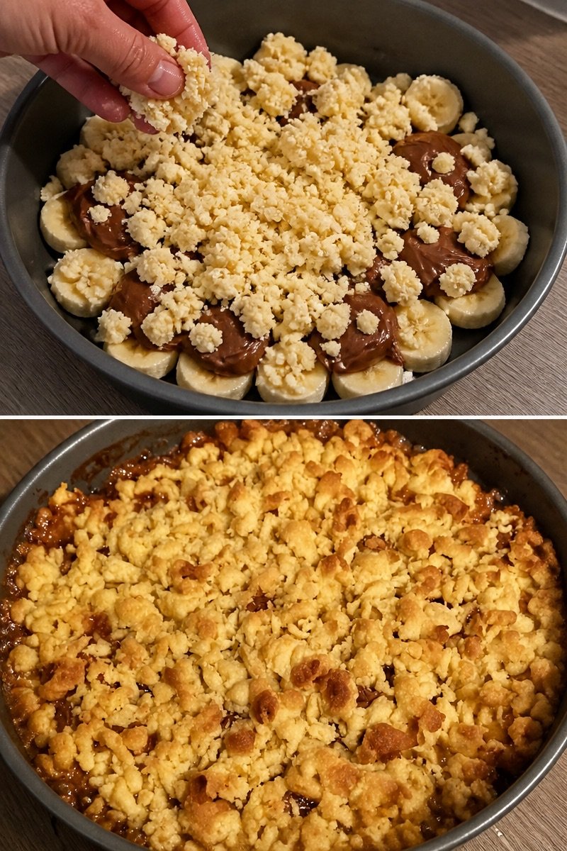 Crumble banane nutella