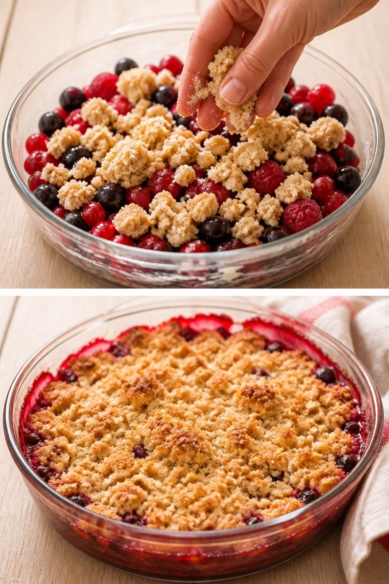 Crumble aux fruits rouges rapide