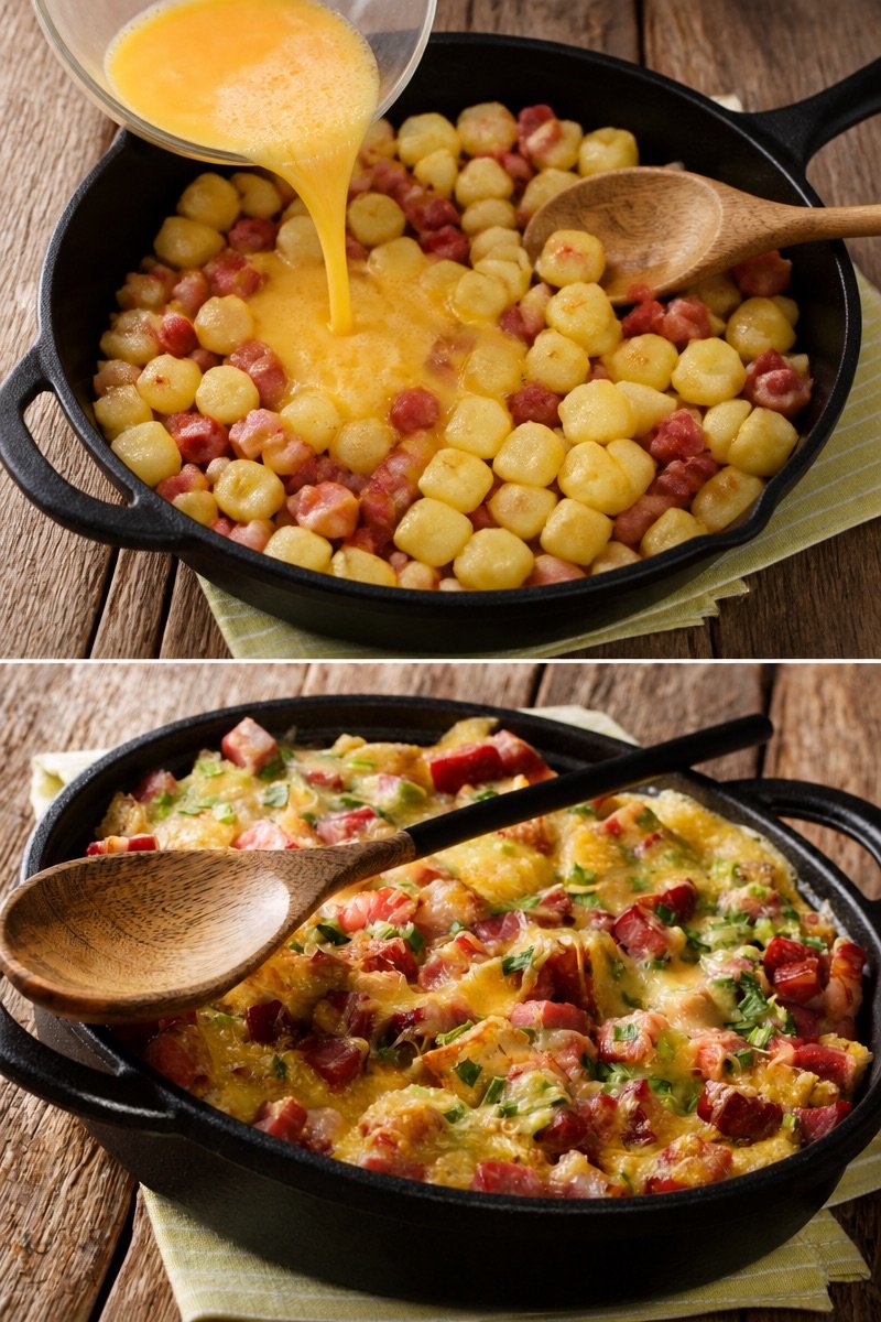 Omelette di patate e pancetta
