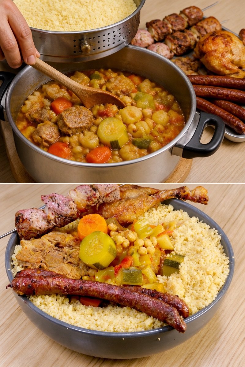 Couscous royal (agnello, pollo, merguez)