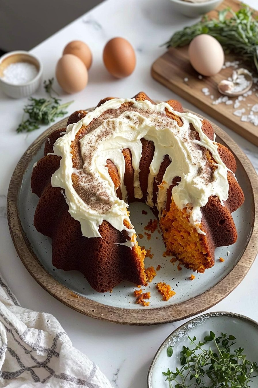 Carrot Bundt Cake with Cream Cheese Filling