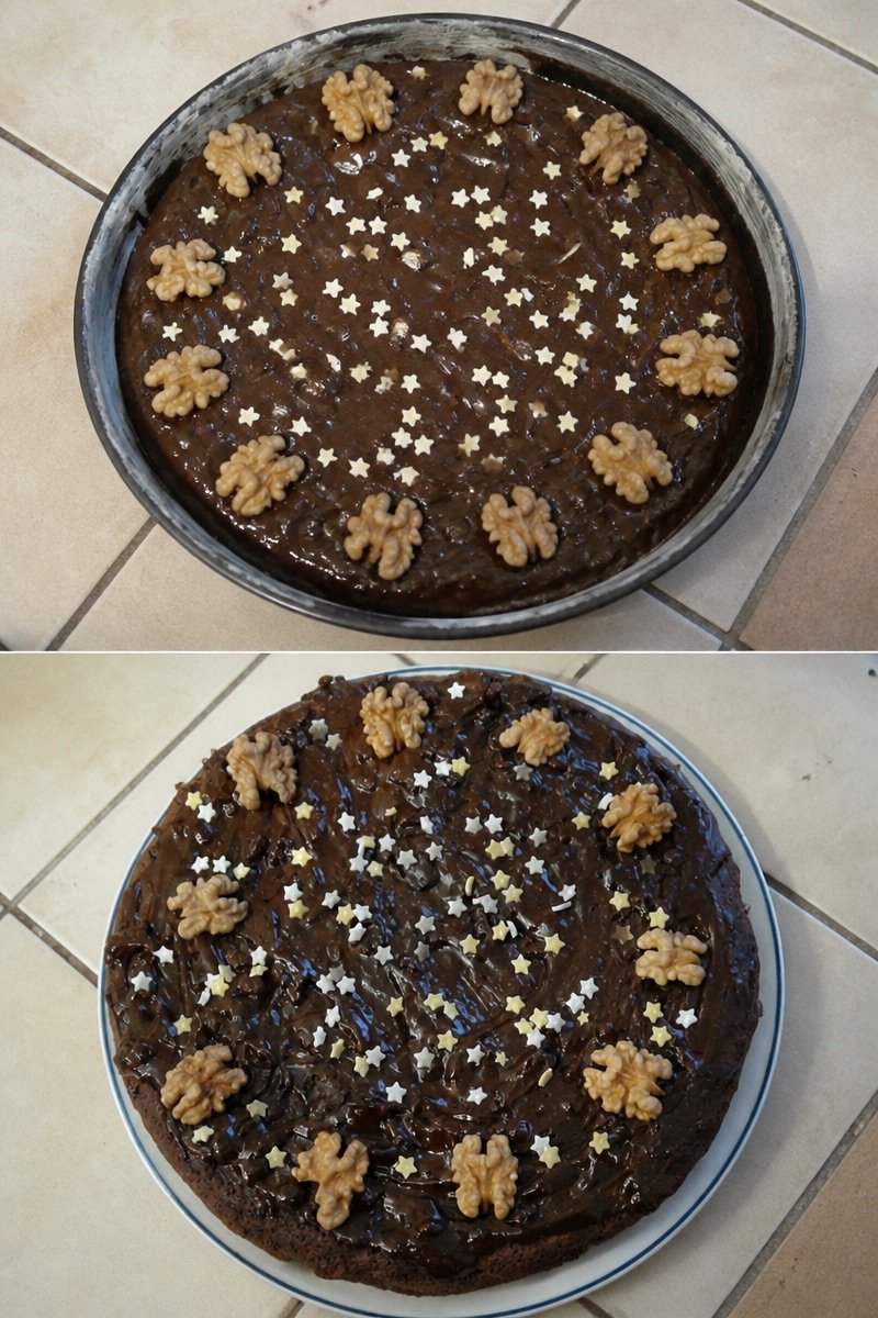 Gâteau au chocolat et aux noix
