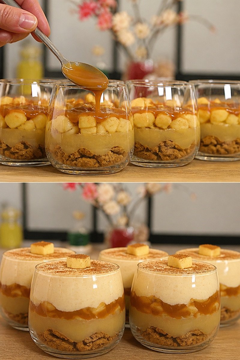 Tiramisu pomme caramel beurre salé