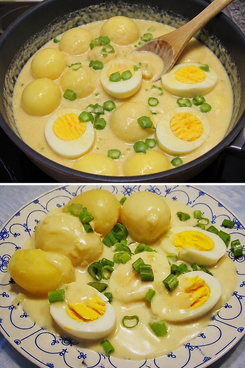 Eier in Senfsoße
