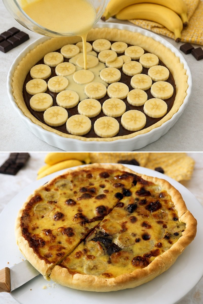 Tarte bananes chocolat