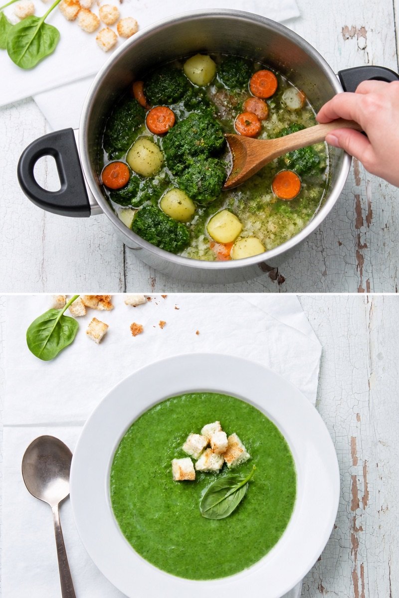 Soupe aux épinards
