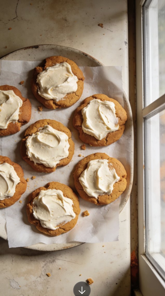 Pumpkin Cookies with Cream Cheese Frosting