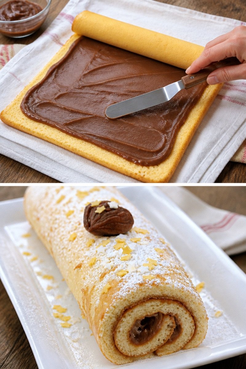 Biscuit roulé aux marrons